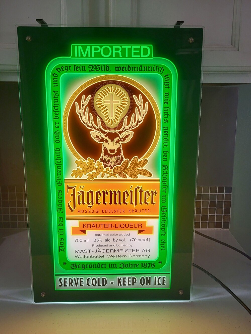 Vintage Arlite Jägermeister Lighted Bar Sign 23x14x3